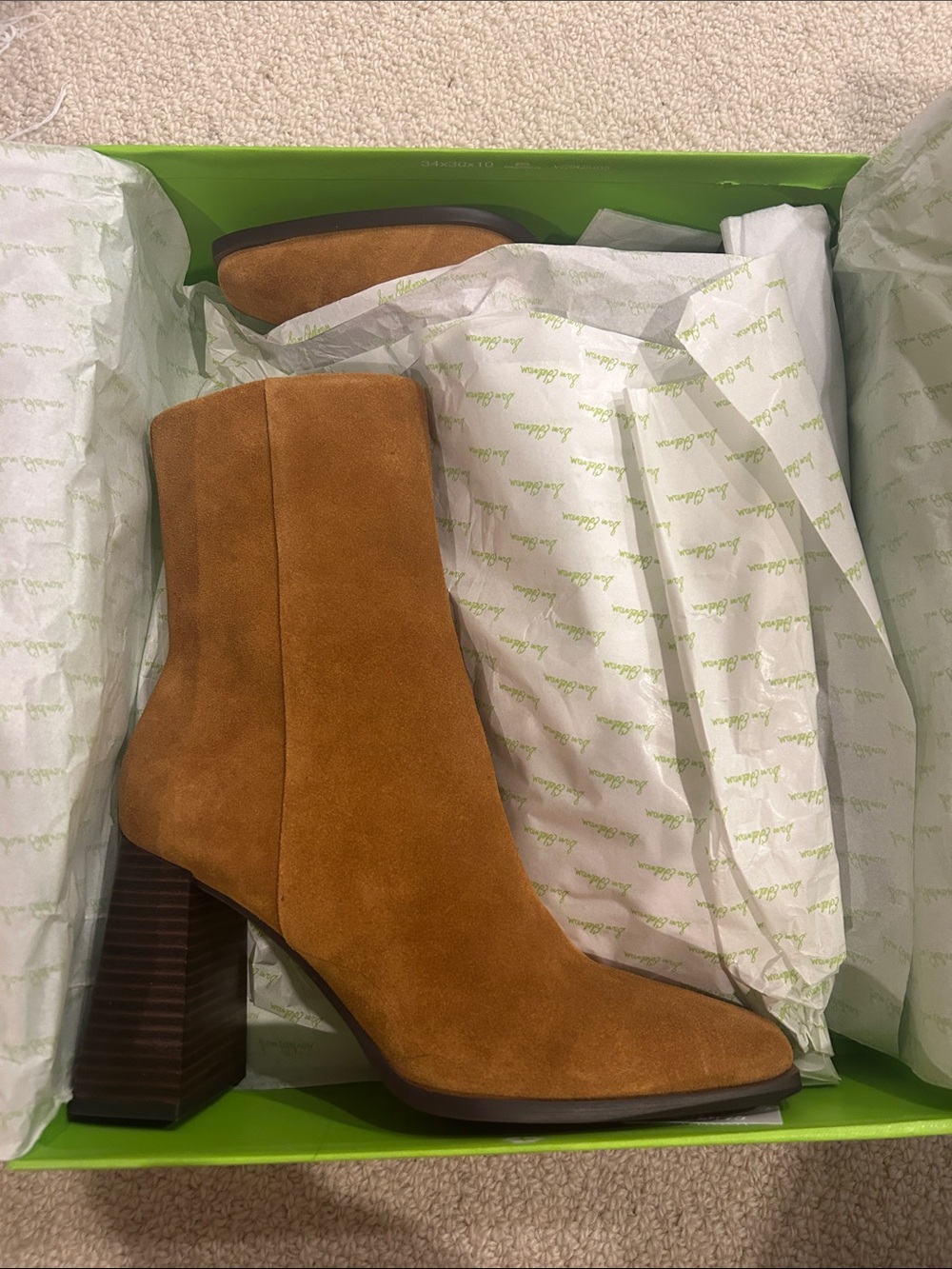 Sam Edelman Suede Ankle Boot in Chestnut Brown